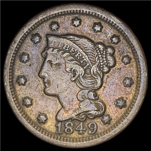 1849 Braided Hair Large Cent NEARLY UNCIRCULATED