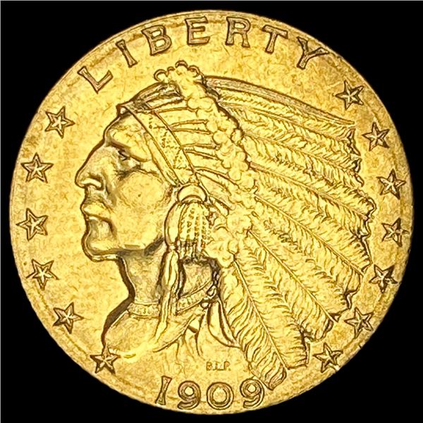 1909 Indian Head Gold $2.50 Quarter Eagle CLOSELY UNCIRCULATED
