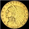 Image 1 : 1909 Indian Head Gold $2.50 Quarter Eagle CLOSELY UNCIRCULATED