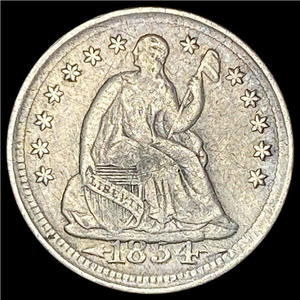 1854 Seated Liberty Half Dime LIGHTLY CIRCULATED