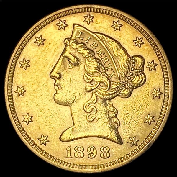 1898 Liberty Head Half Eagle $5 Gold CLOSELY UNCIRCULATED