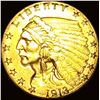 1913 Indian Head Gold $2.50 Quarter Eagle CLOSELY UNCIRCULATED