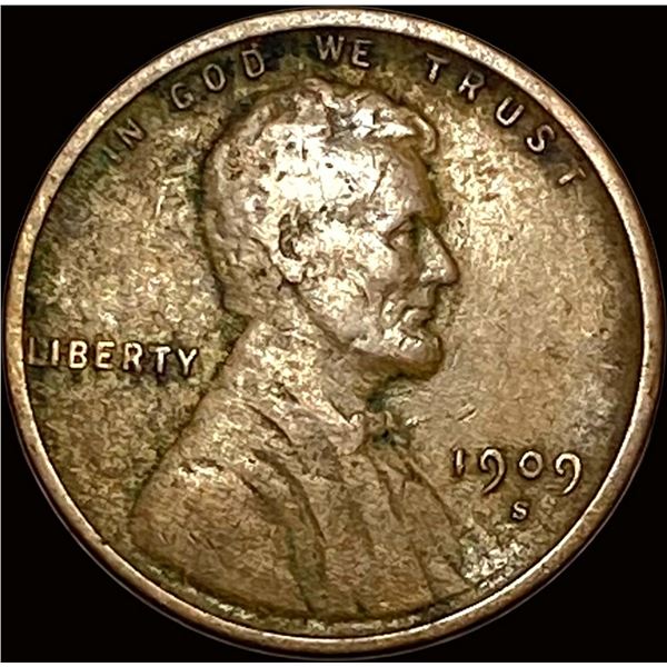 1909-S Lincoln Wheat Cent LIGHTLY CIRCULATED