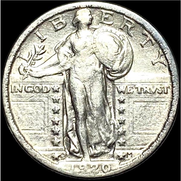 1920-S Silver Standing Liberty Quarter NEARLY UNCIRCULATED