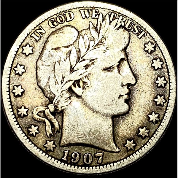 1907-D Silver Barber Half Dollar NICELY CIRCULATED