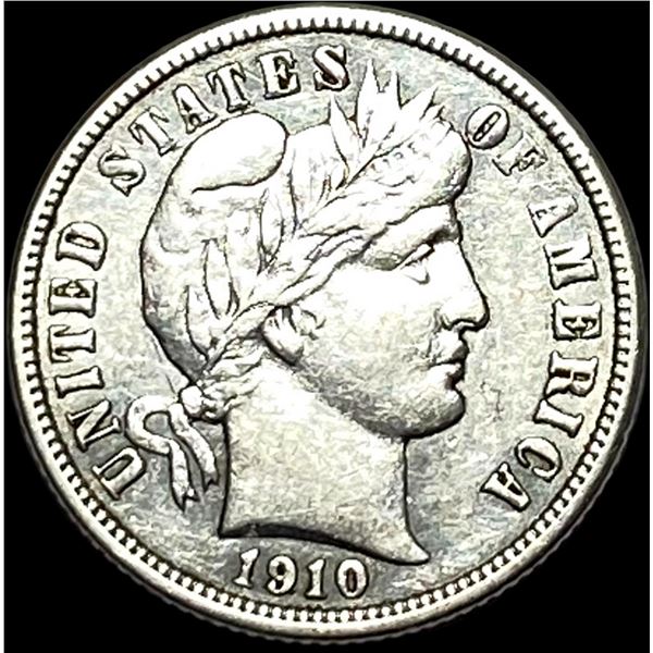1910 Barber Dime NEARLY UNCIRCULATED