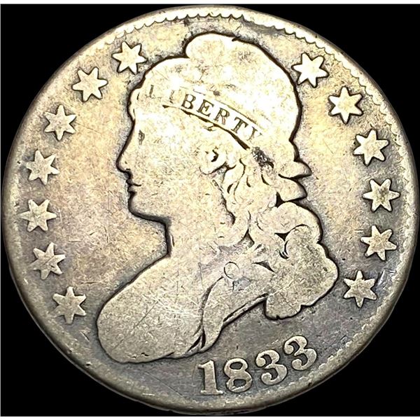 1833 Silver Capped Bust Half Dollar NICELY CIRCULATED