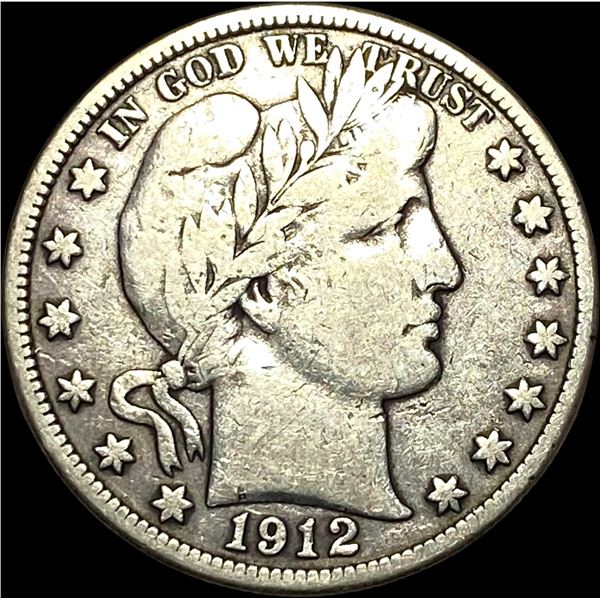 1912-D Silver Barber Half Dollar LIGHTLY CIRCULATED