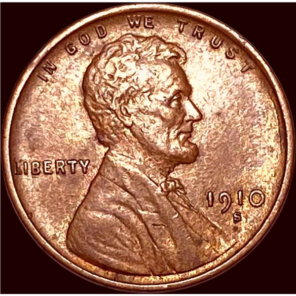 1910-S Lincoln Wheat Cent CHOICE AU