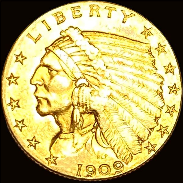 1909 Indian Head Gold $2.50 Quarter Eagle CLOSELY UNCIRCULATED