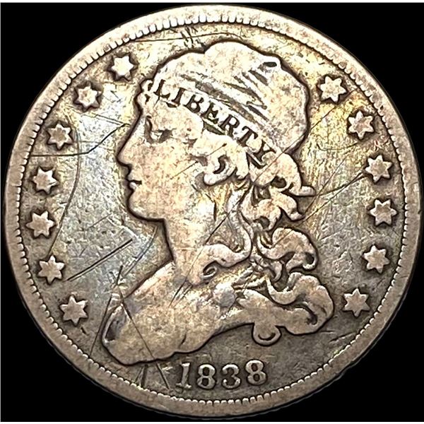 1838 Capped Bust Quarter LIGHTLY CIRCULATED