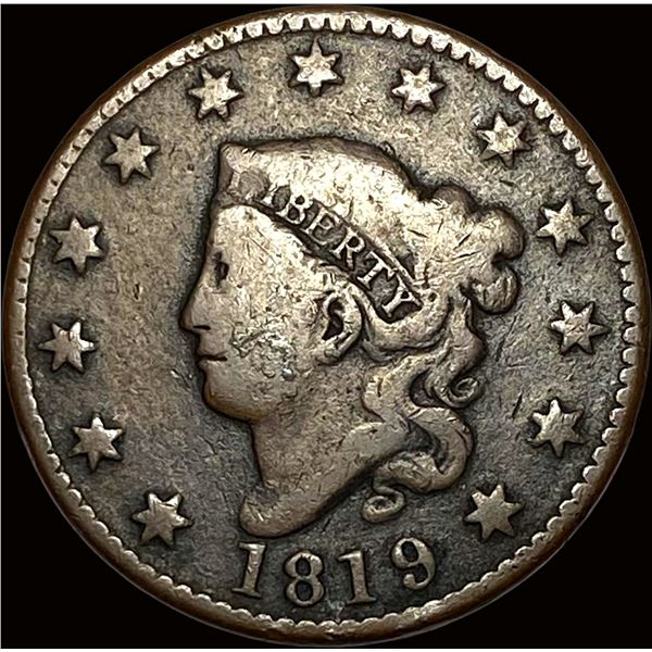 1819 Coronet Head Large Cent NICELY CIRCULATED