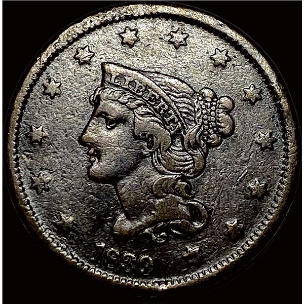 1850 Braided Hair Large Cent NEARLY UNCIRCULATED