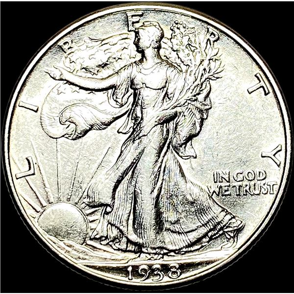 1938-D Silver Half Dollar Walking Liberty CLOSELY UNCIRCULATED