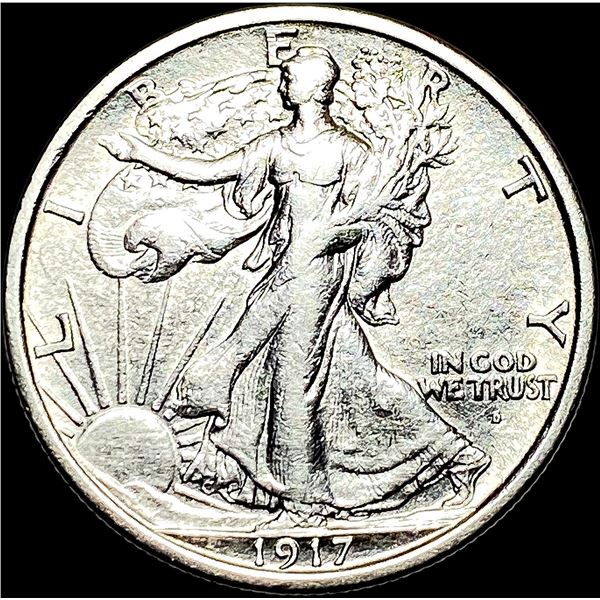 1917-D Silver Half Dollar NEARLY UNCIRCULATED