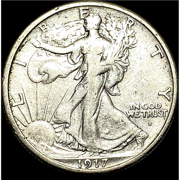 1917-S Silver Half Dollar NEARLY UNCIRCULATED