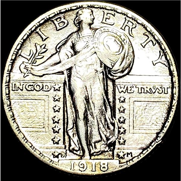 1918-D Silver Standing Liberty Quarter CLOSELY UNCIRCULATED