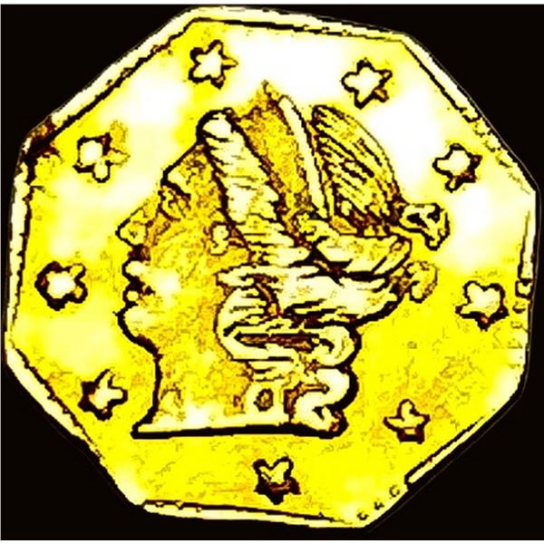 1871 Gold 1/4 Dollar California Fractional Token HIGH GRADE