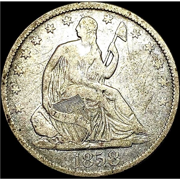 1858-O Silver Half Dollar LIGHTLY CIRCULATED