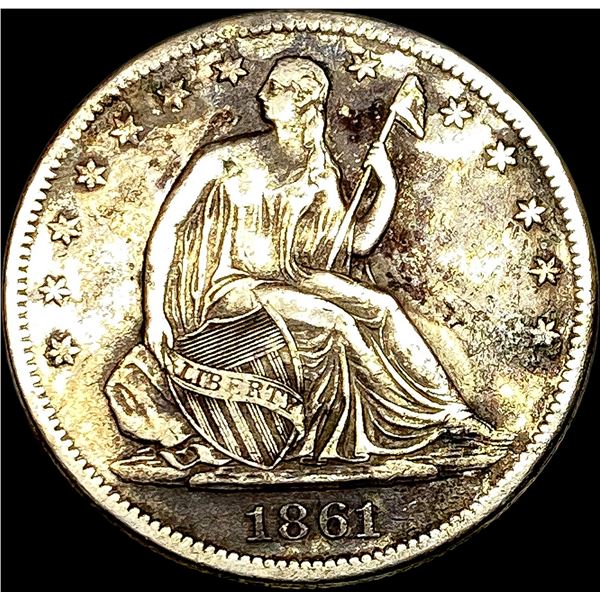 1861-S Silver Half Dollar LIGHTLY CIRCULATED