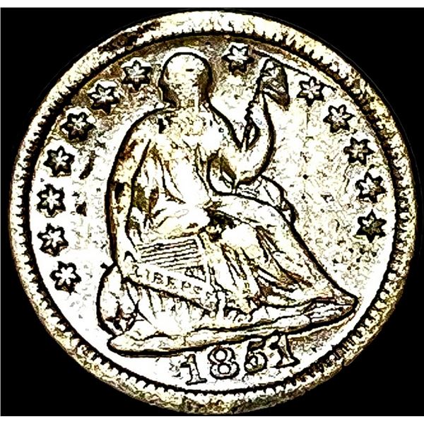 1851-O Silver Half Dime LIGHTLY CIRCULATED