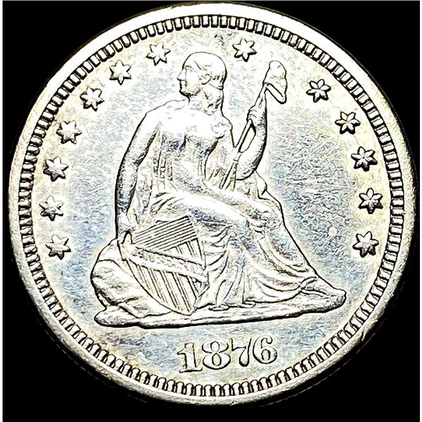 1876-CC Silver Seated Liberty Quarter CLOSELY UNCIRCULATED