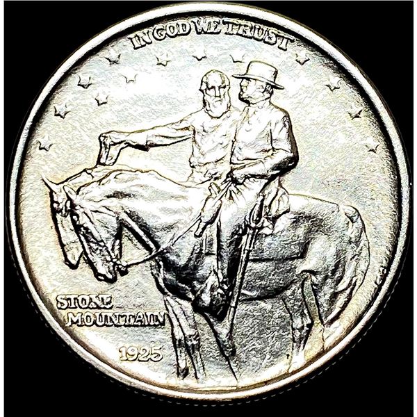 1925 Silver Stone Mountain Half Dollar CLOSELY UNCIRCULATED