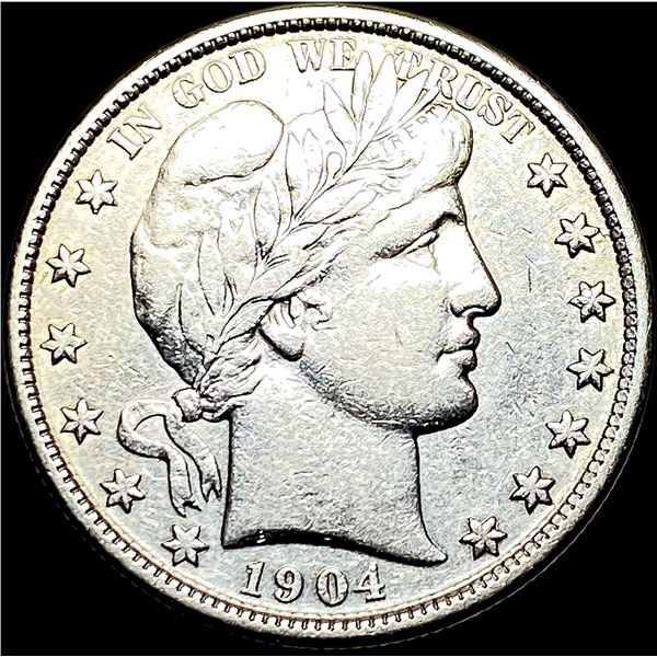 1904 Silver Half Dollar (Barber) NEARLY UNCIRCULATED
