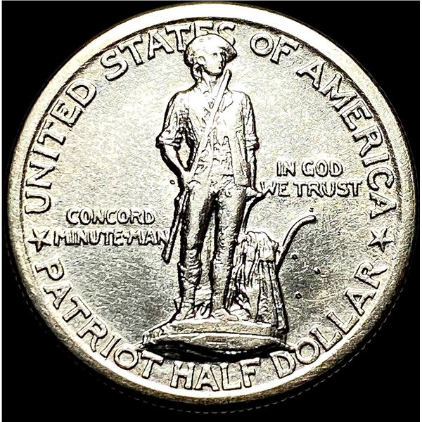 1925 Silver Lexington-Concord Half Dollar NEARLY UNCIRCULATED