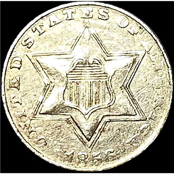 1852 Silver Three-Cent Piece NEARLY UNCIRCULATED