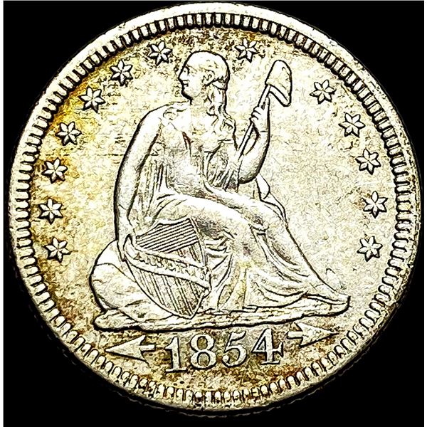 1854 Arrows Seated Liberty Quarter CLOSELY UNCIRCULATED