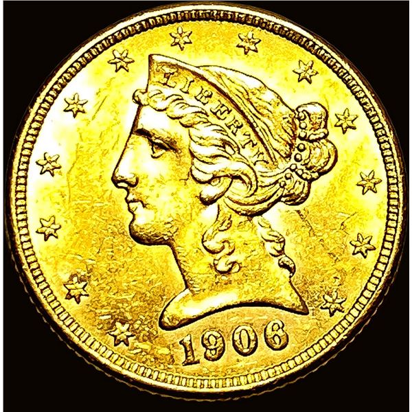 1906 Liberty Head Half Eagle $5 Gold UNCIRCULATED