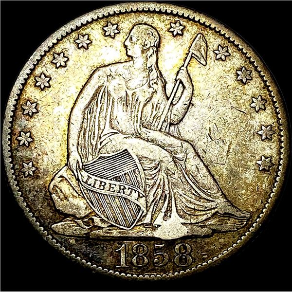1858-O Silver Half Dollar NEARLY UNCIRCULATED