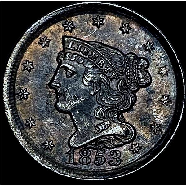 1853 Braided Hair Half Cent CHOICE AU