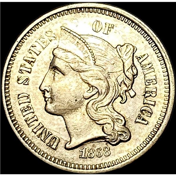 1868 Nickel Three-Cent Piece CHOICE AU