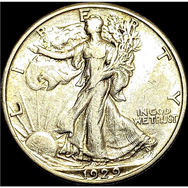1929-S Silver Half Dollar Walking Liberty CLOSELY UNCIRCULATED