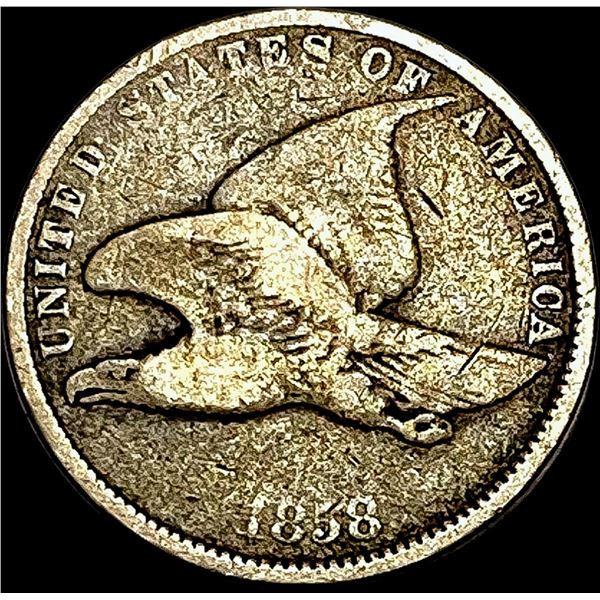 1858 Copper-Nickel Flying Eagle Cent NICELY CIRCULATED