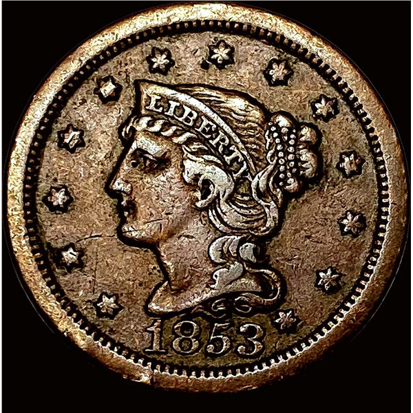 1853 Braided Hair Large Cent NEARLY UNCIRCULATED