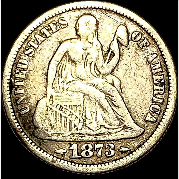 1873 Silver Dime Arrows LIGHTLY CIRCULATED