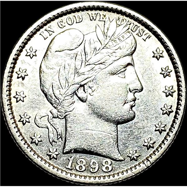 1898 Silver Barber Quarter CLOSELY UNCIRCULATED