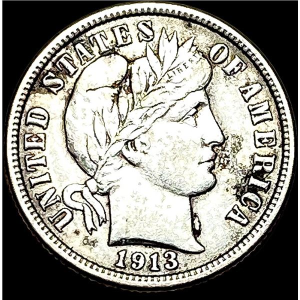 1913 Silver Barber Dime NEARLY UNCIRCULATED
