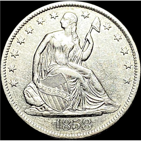 1858-O Silver Half Dollar CLOSELY UNCIRCULATED