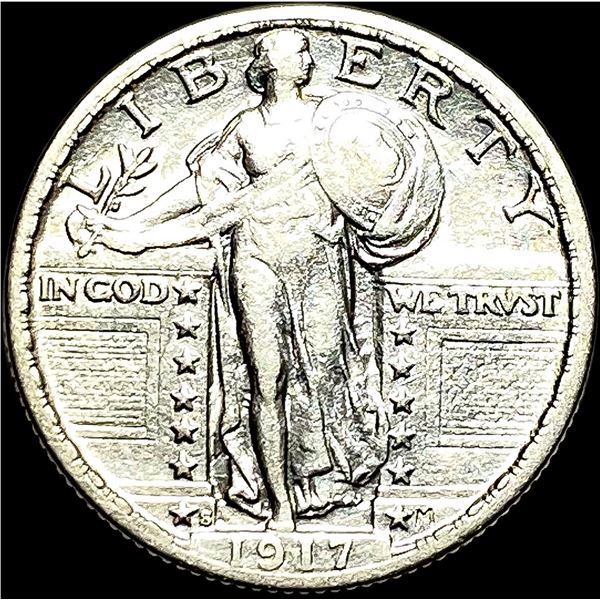 1917-S Silver Standing Liberty Quarter NEARLY UNCIRCULATED
