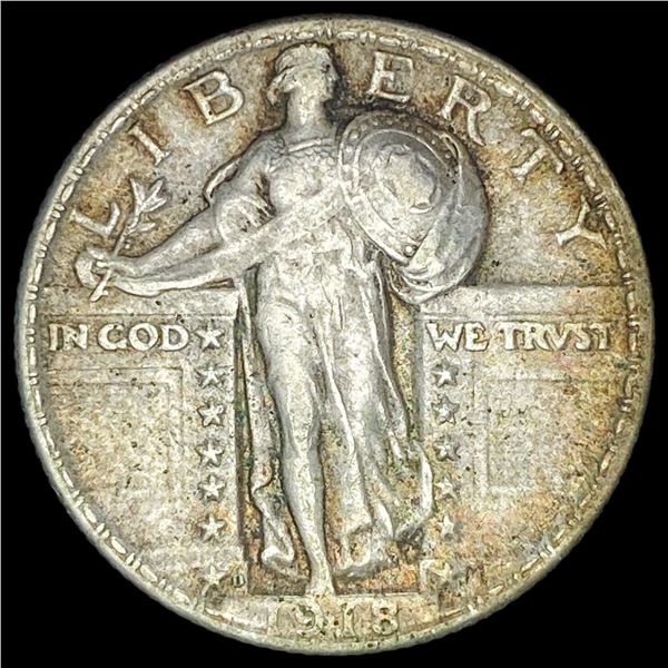 1918-D Silver Standing Liberty Quarter NEARLY UNCIRCULATED