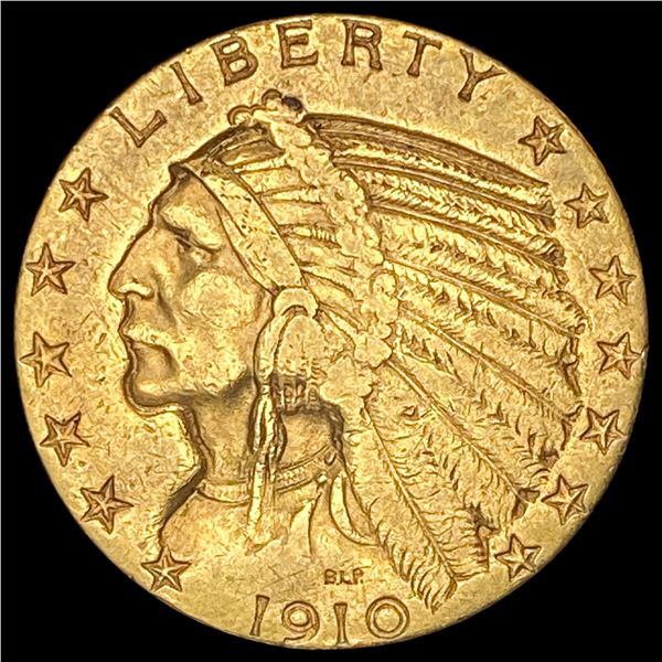 1910 Indian Head $5 Gold Half Eagle CLOSELY UNCIRCULATED