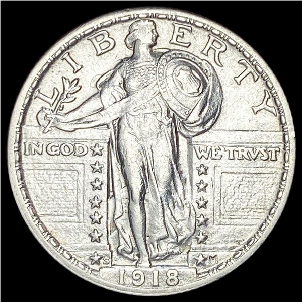 1918-S Silver Standing Liberty Quarter CLOSELY UNCIRCULATED
