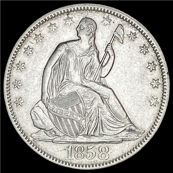 1858 Seated Liberty Half Dollar CLOSELY UNCIRCULATED
