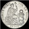 1892 Silver Un Sol Peru CLOSELY UNCIRCULATED