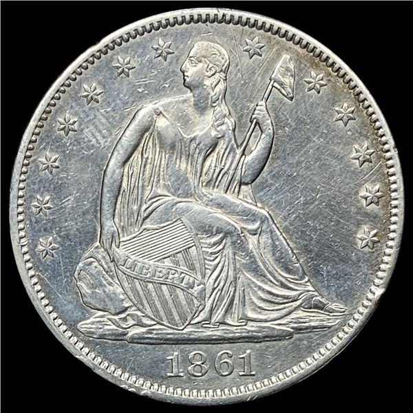 1861 Silver Half Dollar (Seated Liberty) CLOSELY UNCIRCULATED