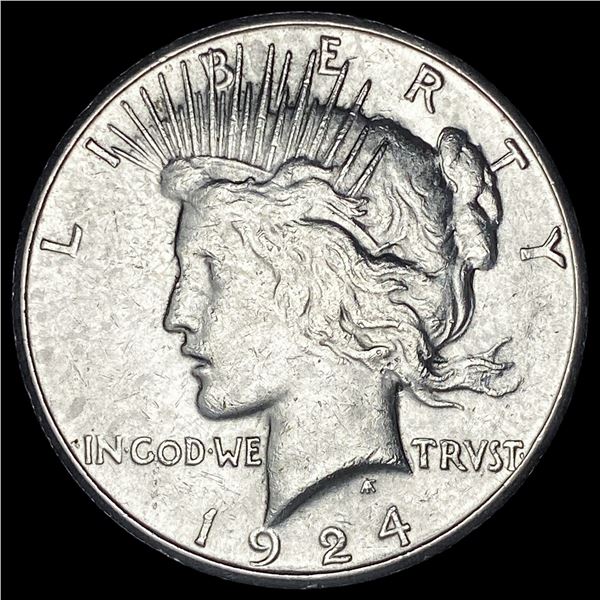 1924-S Silver Peace Dollar CHOICE AU